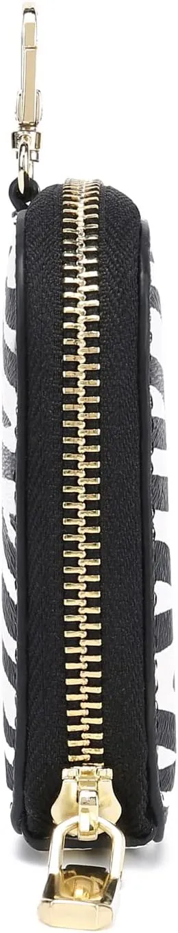 Daisy Rose Rectangle Coin Purse Pouch Change Wallet Holder with clasp - PU Vegan Leather - Zebra