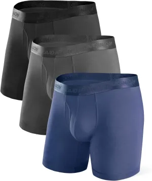 DAVID ARCHY Mens Underwear Ultra Soft Micro Modal Support Pouch Trunks Moisture Wicking Boxer Briefs for Men 3 or 4 Packs