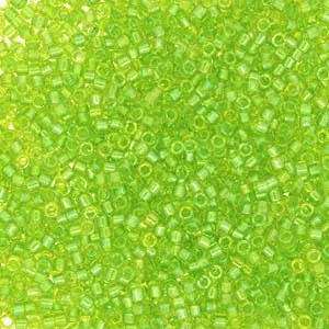 DB 2376, Inside Color Lined Limeade Dyed - Miyuki Delica Beads - Size 11 - 5 grams - Japanese Cylinder Seed Beads - Wholesale & Retail