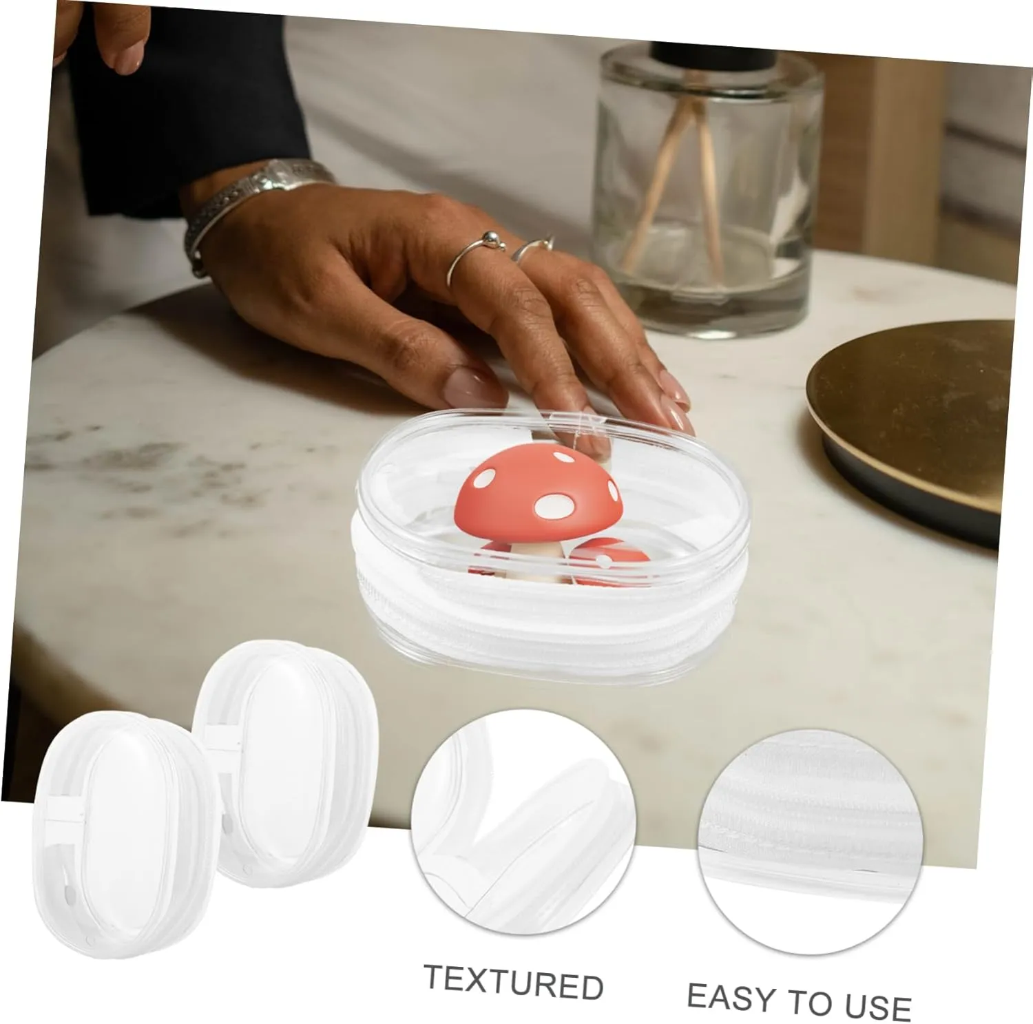 DEARMAMY 4sets 2pcs Clear Mini Display Pouch Transparent Figure Storage Bag for Collectibles for Dolls and Accessories Compact Design for Convenient Travel and Protection 2pcs*4
