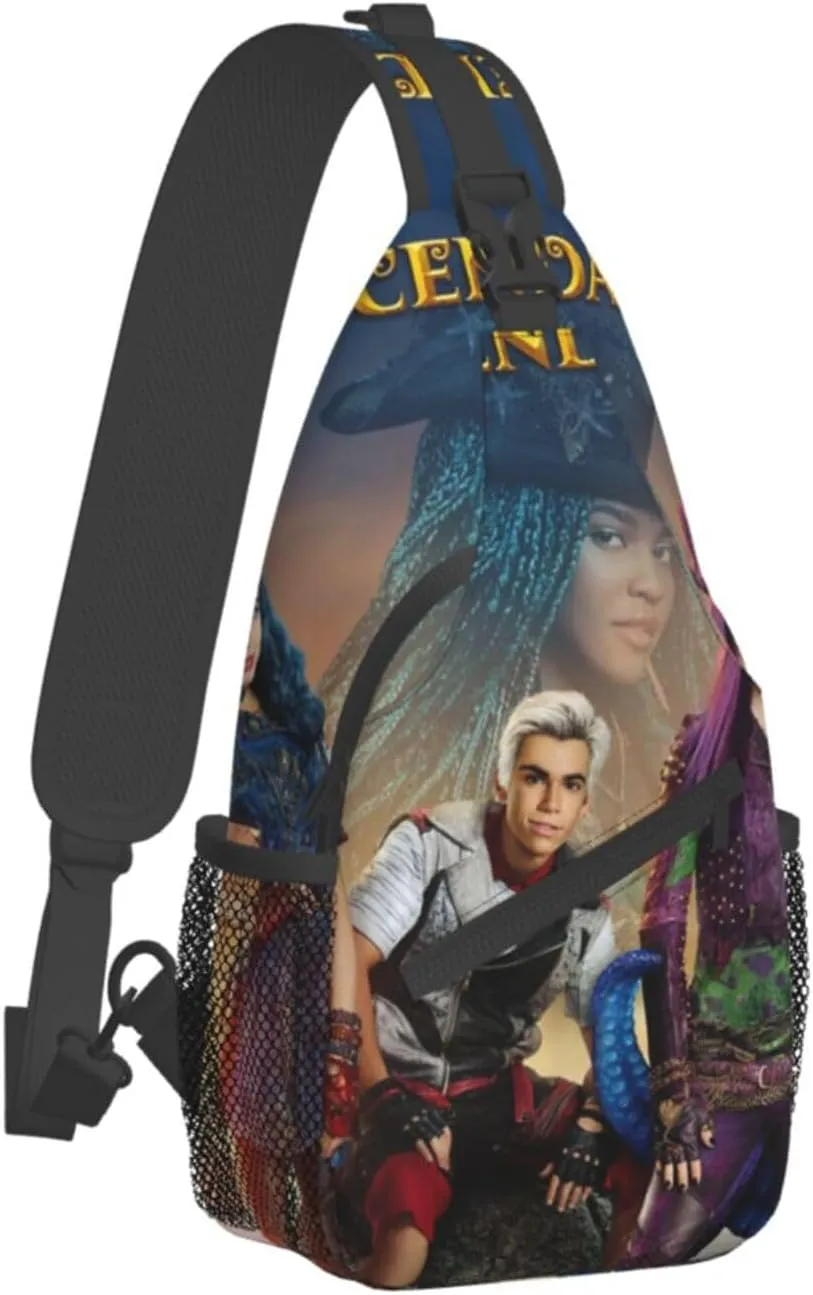 Desc-endants 3 Crossbody Bag Sling Shoulder Backpack, for Outdoor Travel,Sports,Camping,Hiking,Shoulder Bags