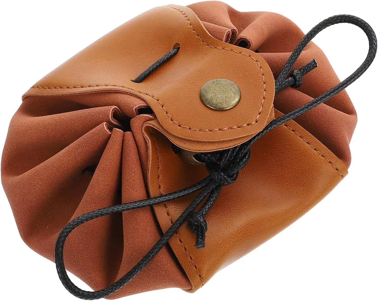 Didiseaon Dice Bag Drawstring Pouch Faux Leather Vintage Belt Pouch Dice Organizer Bag