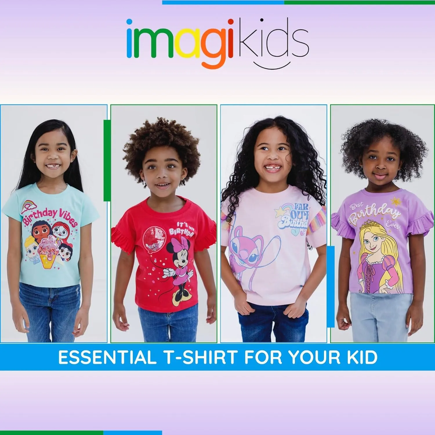 Disney Junior Birthday Girls T-Shirt Toddler to Big Kid Sizes (2T - 14-16)