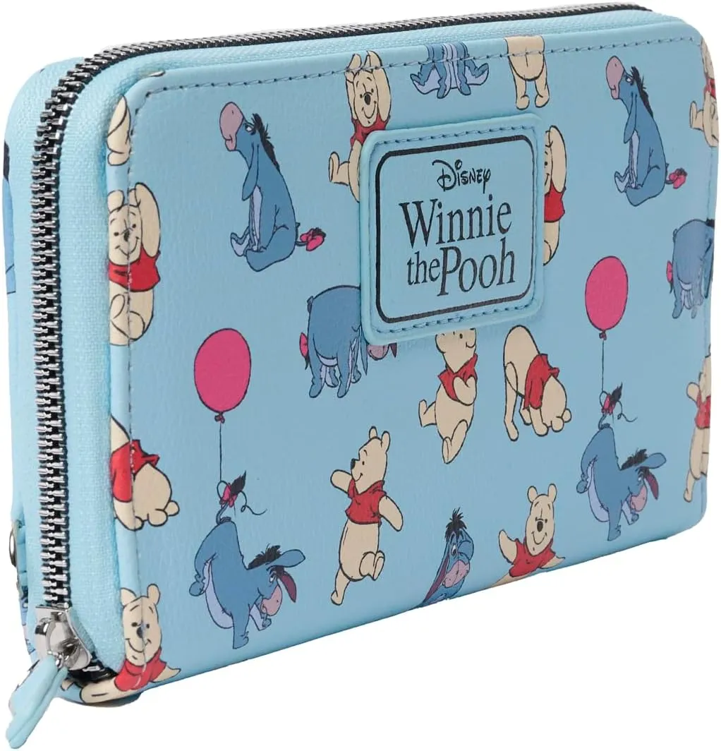 Disney Wallet Wristlet Zip Clutch Faux Leather (Eeyore Pooh Light Blue)
