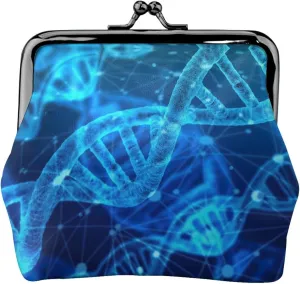 DNA Chain Photo print Coin Purse with Kiss Lock Buckle Small Change Purse Card Holder Coin Pouch for Women