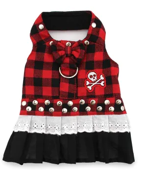 Doggles Biker Dress Dog Harness Buffalo Plaid (Teacup)