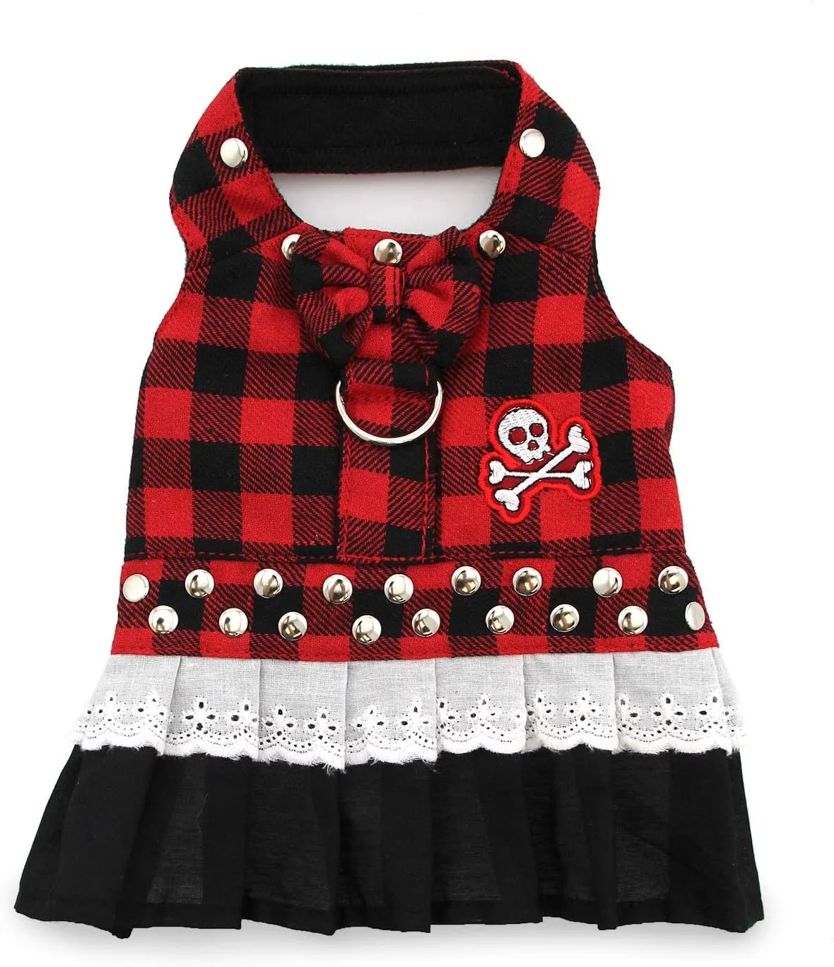 Doggles Biker Dress Dog Harness Buffalo Plaid (Teacup)