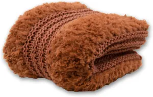 Donna Sharp Throw Blanket - Plush Knit Rust Contemporary Decorative Throw Blanket with Faux Fur Pattern