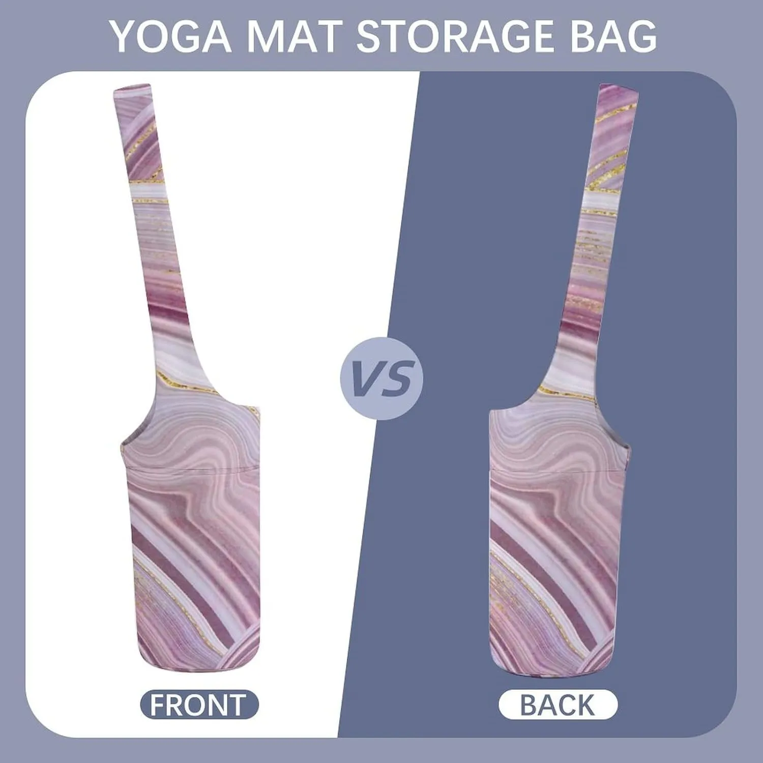 Donnapink Yoga Mat Bag, Canvas Storage Bag with Pocket Shoulder Strap, Fashion Mat Bag