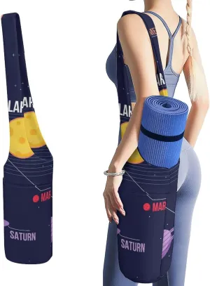 Donnapink Yoga Mat Bag, Canvas Storage Bag with Pocket Shoulder Strap, Fashion Mat Bag