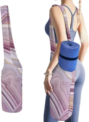 Donnapink Yoga Mat Bag, Canvas Storage Bag with Pocket Shoulder Strap, Fashion Mat Bag