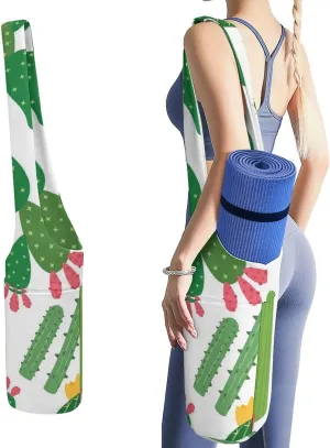 Donnapink Yoga Mat Bag, Canvas Storage Bag with Pocket Shoulder Strap, Fashion Mat Bag