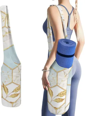 Donnapink Yoga Mat Bag, Canvas Storage Bag with Pocket Shoulder Strap, Fashion Mat Bag