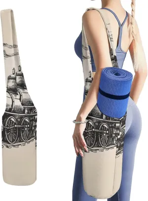 Donnapink Yoga Mat Bag, Canvas Storage Bag with Pocket Shoulder Strap, Fashion Mat Bag