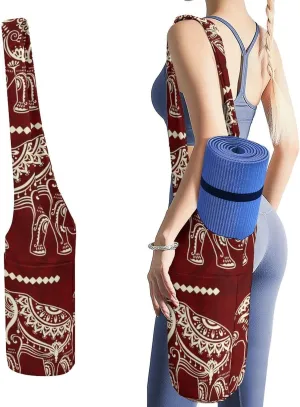Donnapink Yoga Mat Bag, Canvas Storage Bag with Pocket Shoulder Strap, Fashion Mat Bag