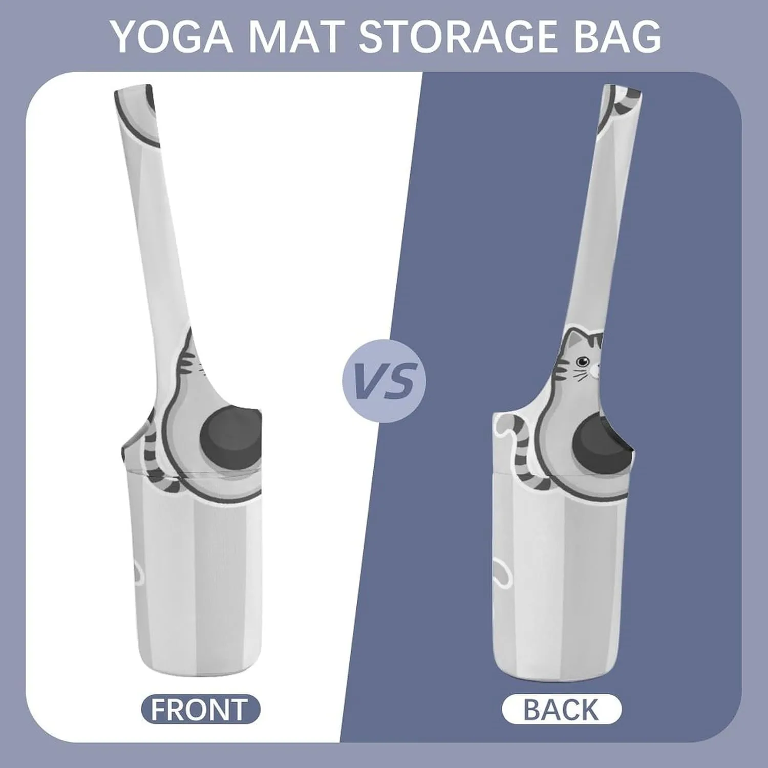 Donnapink Yoga Mat Bag, Canvas Storage Bag with Pocket Shoulder Strap, Fashion Mat Bag