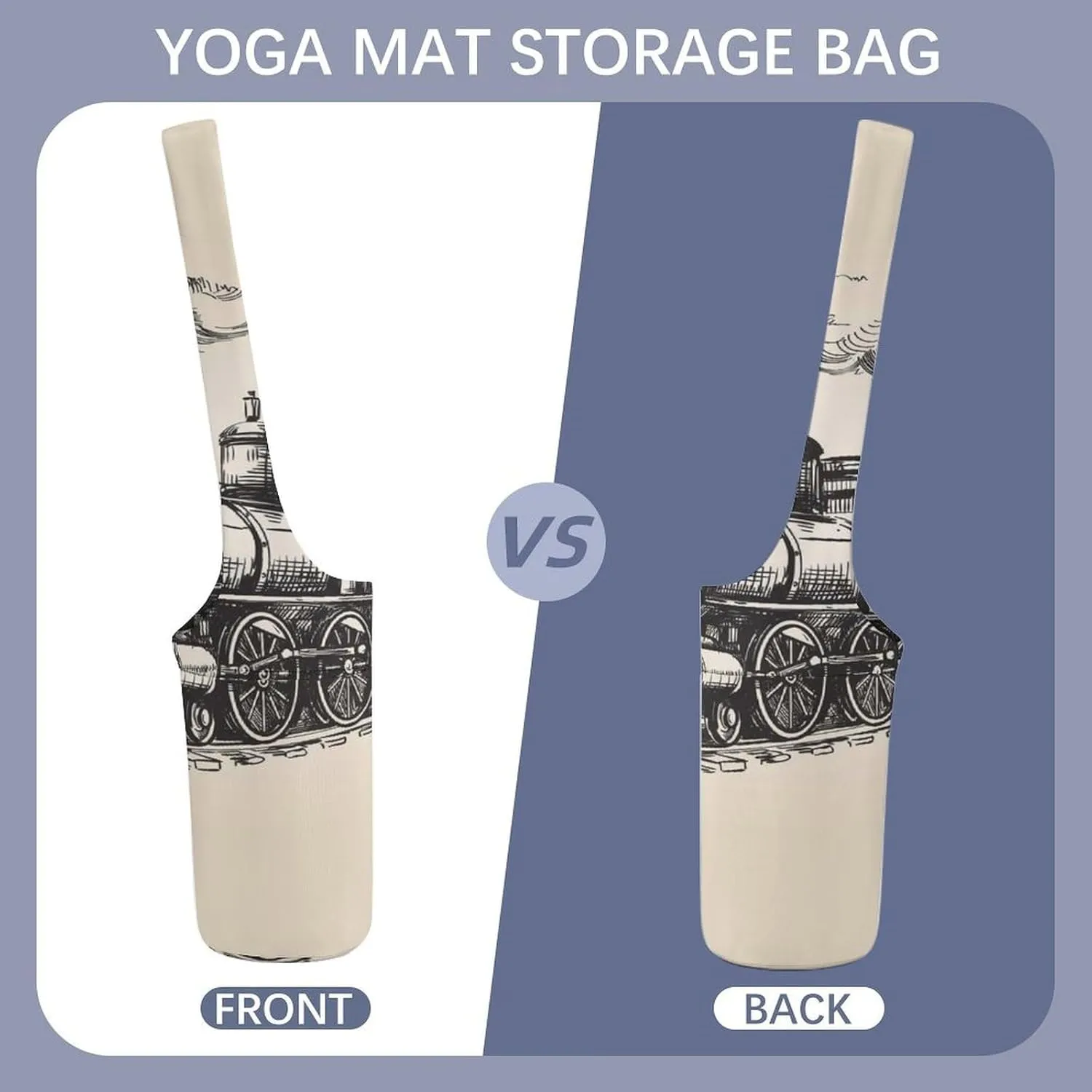 Donnapink Yoga Mat Bag, Canvas Storage Bag with Pocket Shoulder Strap, Fashion Mat Bag
