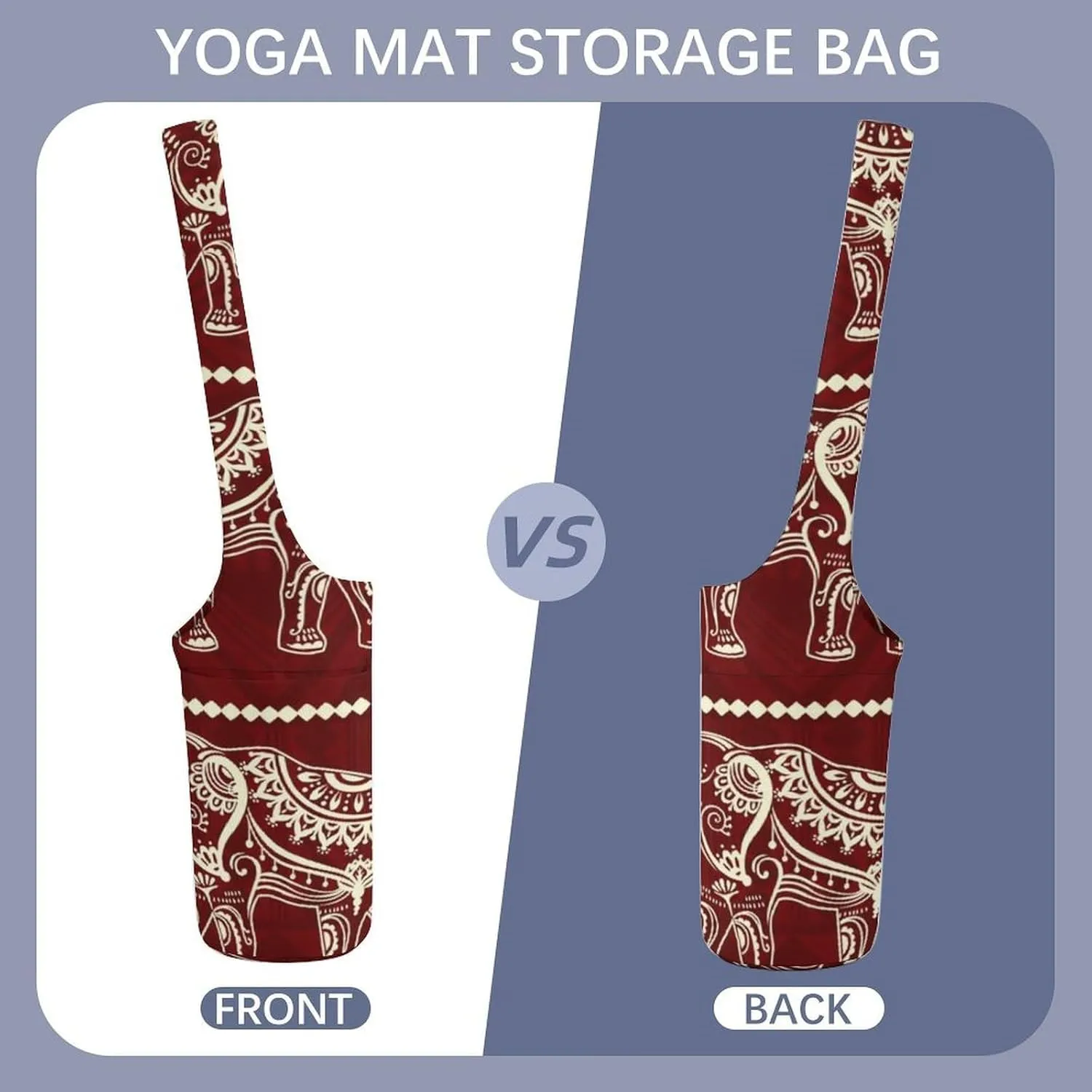 Donnapink Yoga Mat Bag, Canvas Storage Bag with Pocket Shoulder Strap, Fashion Mat Bag