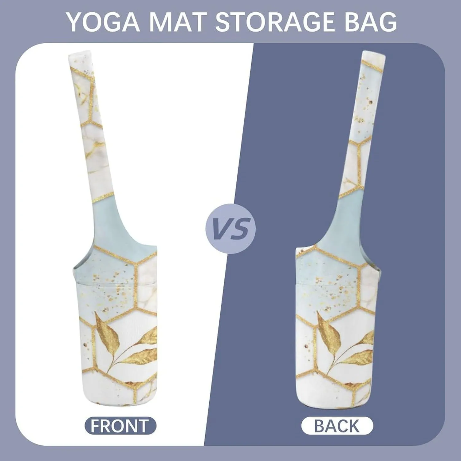 Donnapink Yoga Mat Bag, Canvas Storage Bag with Pocket Shoulder Strap, Fashion Mat Bag