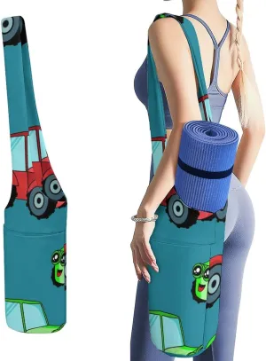 Donnapink Yoga Mat Bag, Canvas Storage Bag with Pocket Shoulder Strap, Fashion Mat Bag