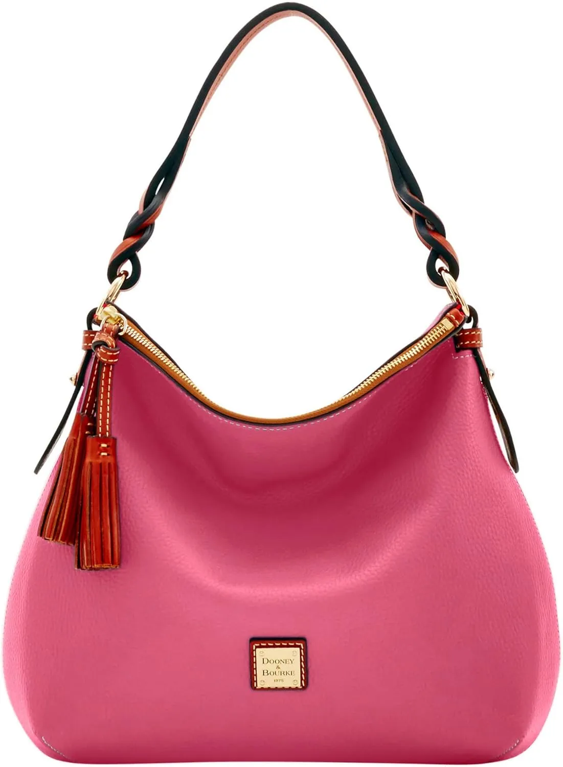 Dooney & Bourke Hobo Bags for Women, Pebble Grain Leather Twist Strap Hobo Shoulder Bag