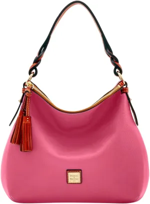 Dooney & Bourke Hobo Bags for Women, Pebble Grain Leather Twist Strap Hobo Shoulder Bag