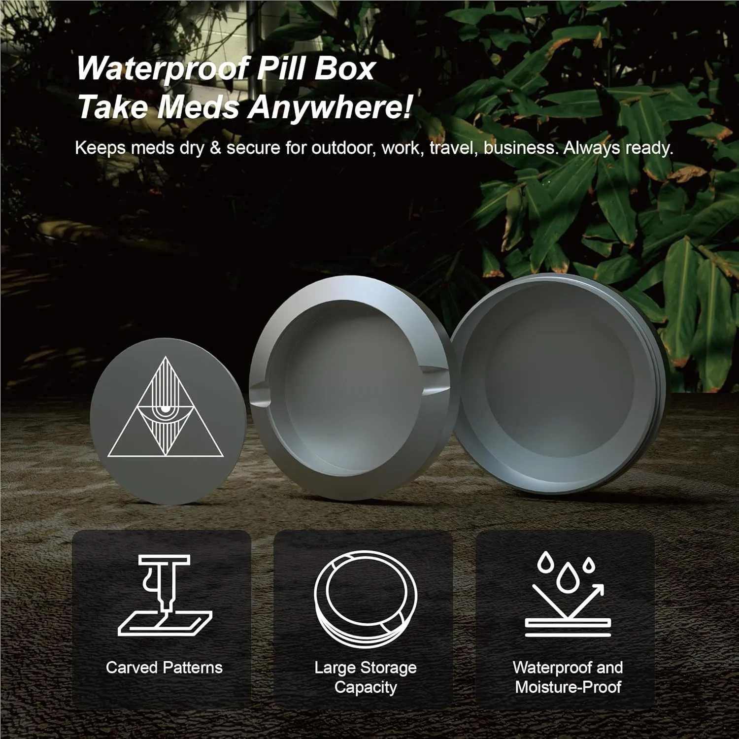 Double-Layer Aluminum Smell-Proof Snus Can – Zyn Compatible, Pill Holder & Travel Case,Silver Eye Pattern