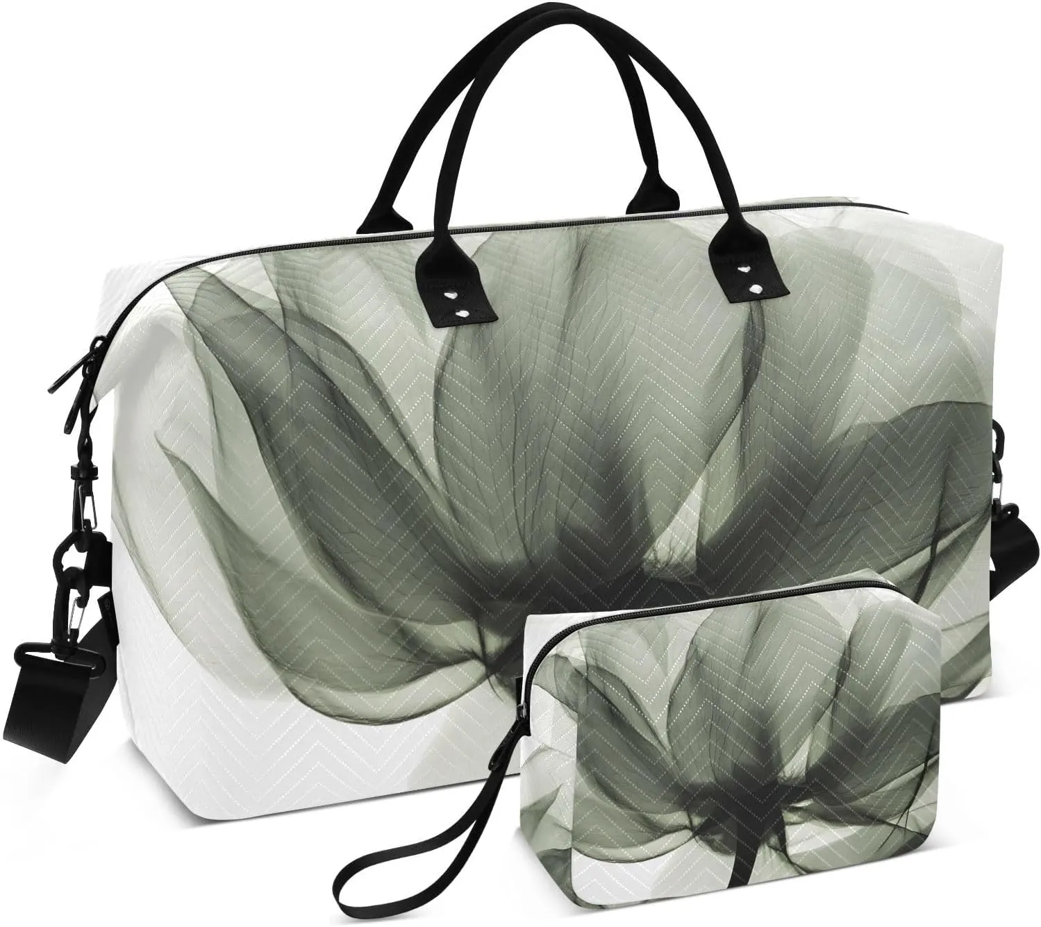 Duffel Bag for Traveling, Beautiful Floral Perspective Travel Bag Gym Bag, with Multiple Interior Pockets Shoulder Weekender Bag for Women Men with Toiletry Bag 20.5L x 1.9W x 13.8H