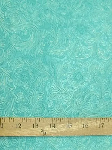 DuroLast™ Vintage Western Floral Pu Leather Fabric by The Yard DIY Upholstery Accessories Fashion (Lavender)