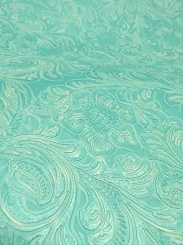 DuroLast™ Vintage Western Floral Pu Leather Fabric by The Yard DIY Upholstery Accessories Fashion (Lavender)