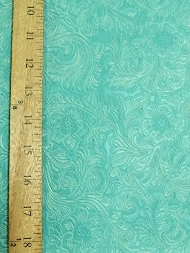 DuroLast™ Vintage Western Floral Pu Leather Fabric by The Yard DIY Upholstery Accessories Fashion (Lavender)
