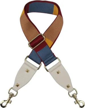 Duwi Wide Purse Strap Multicolor Striped Guitar Style Strap Adjustable Canvas Crossbody Bag Strap