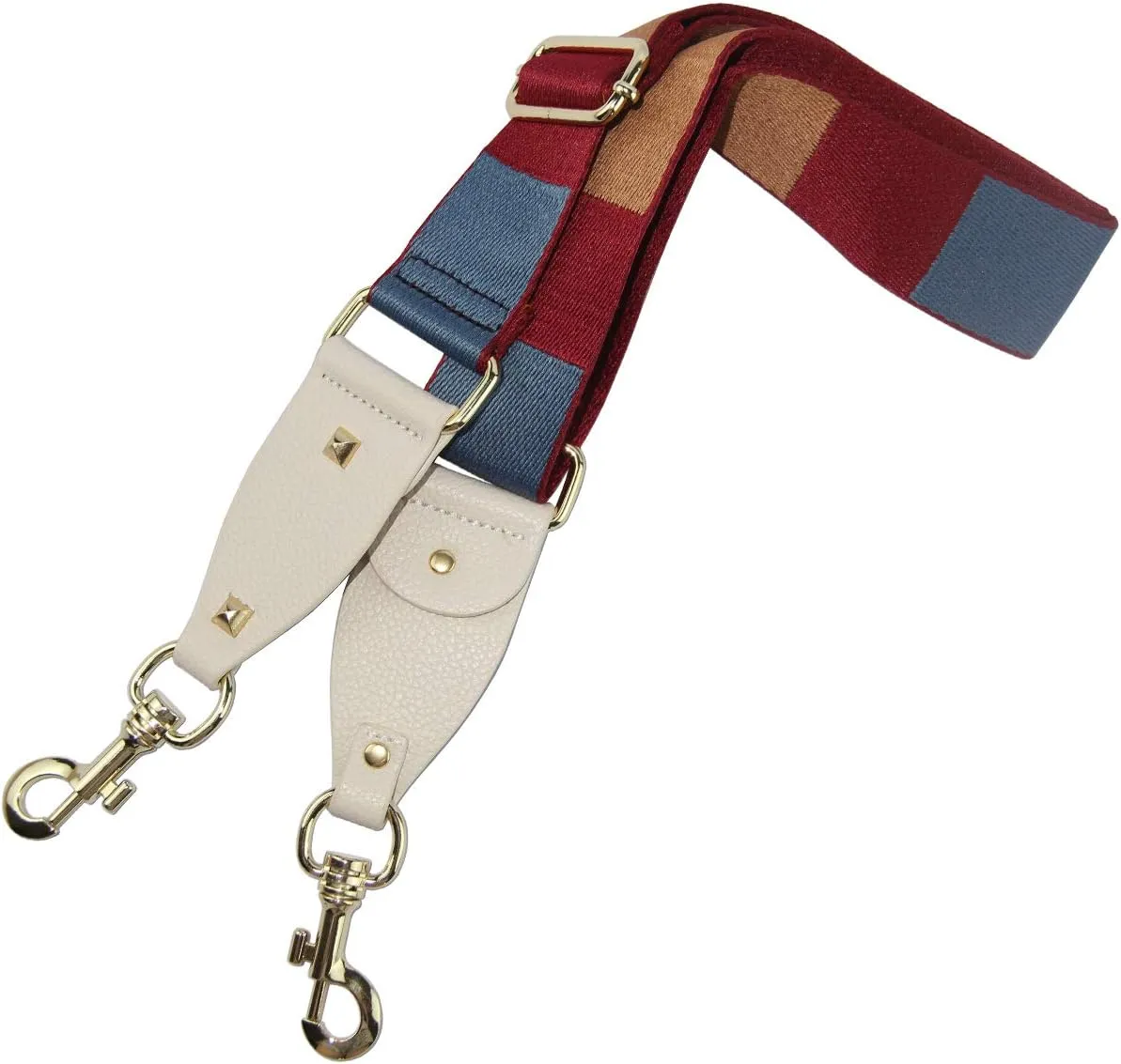 Duwi Wide Purse Strap Multicolor Striped Guitar Style Strap Adjustable Canvas Crossbody Bag Strap