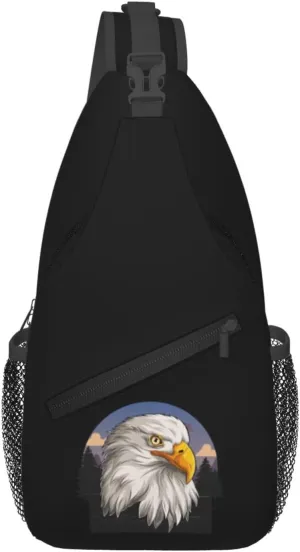 Eagle's Head And Independence Day Crossbody Bags For Women Men Chest Backpack Gym Shoulder Bag Travel Outdoor Sports Casual Crossbody Bags