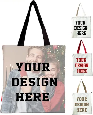 EAQ Personalized Tote Bag Custom Canvas Bag with Photo Reusable Canvas Tote Bags for Daily Use Gifts