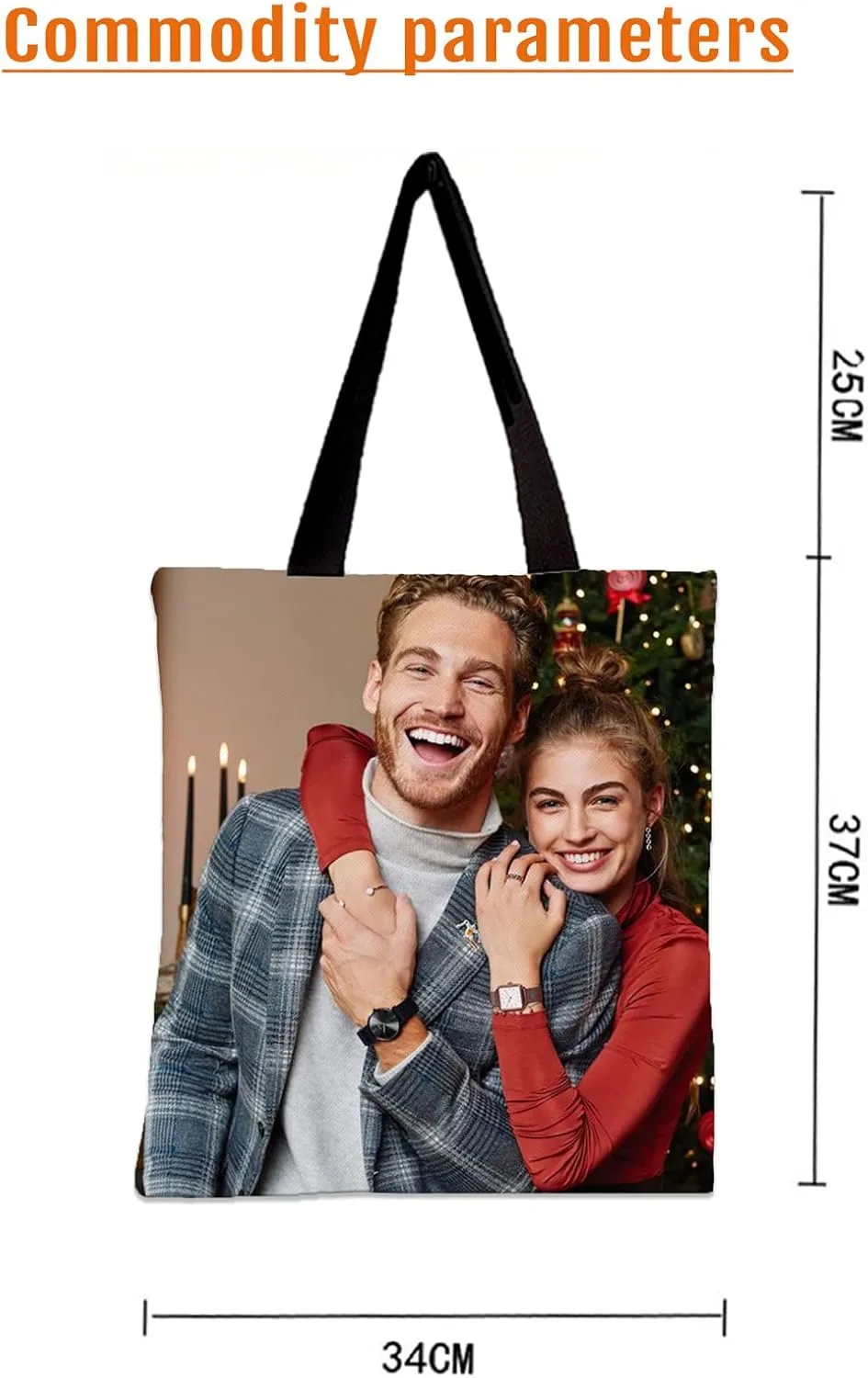 EAQ Personalized Tote Bag Custom Canvas Bag with Photo Reusable Canvas Tote Bags for Daily Use Gifts