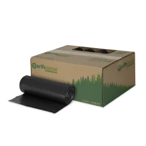 Earthsense Commercial RNW6050 Can Liner, 55-60 gal, 1.25 mil, 38" x 58", Black (Pack of 100)