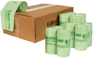 EcoSafe 7 Gallon Compostable Bag Liners (18 x 25") - 480 bags