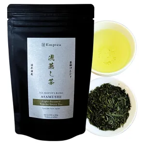 Emptea Light-Steamed Sencha Green Tea Asamushi - Tea Master's Blend Japan Unsweetened First Harvest Authentic Organic Japanese Green Tea Loose Leaf 2.82 oz (80g)