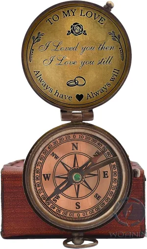 Engraved Compass, Gift for Husband, Gift for Him, Long Distance Boyfriend Gift, Fiance Gift, Long Distance Relationship Gift for Army Boyfriend Gift.