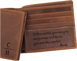 Engraved Personalized Wallet For Men - Gift For Boyfriend, Husband