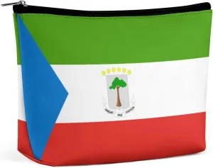 Equatorial Guinea Flag Portable Cosmetic Organizer Bag Travel Makeup for Women