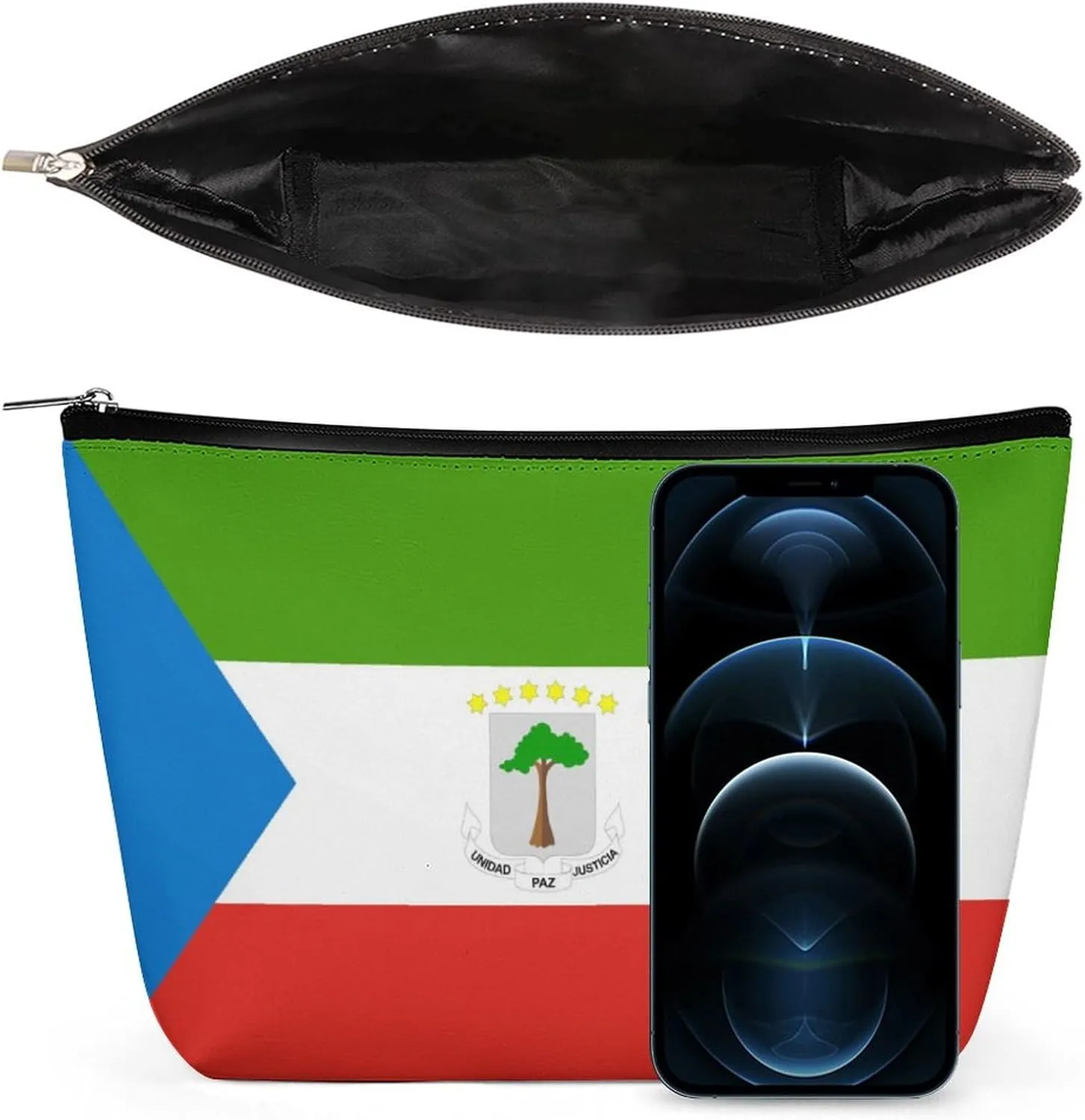 Equatorial Guinea Flag Portable Cosmetic Organizer Bag Travel Makeup for Women