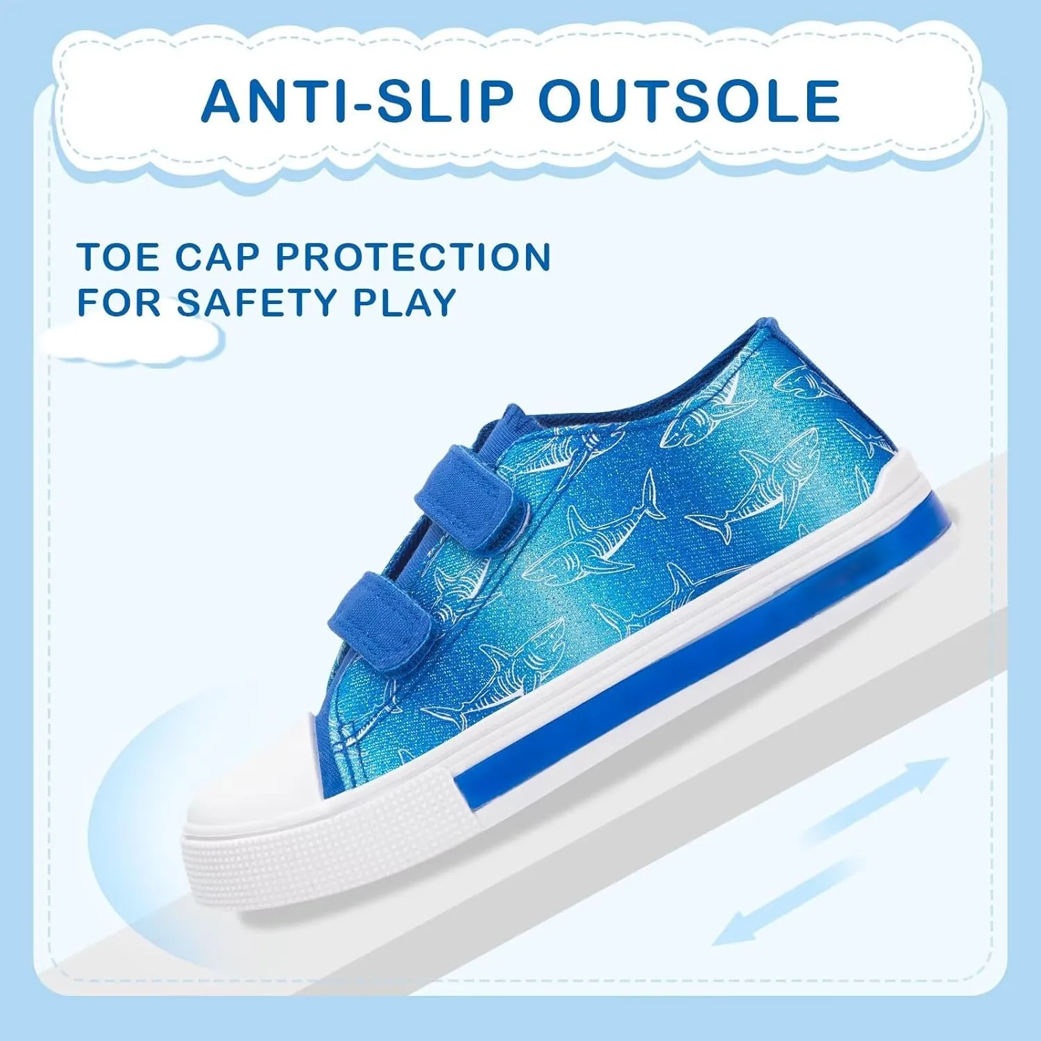EUXTERPA Toddler Light Up Sneakers Kids Casual Canvas Shoes with Adjustable Strap for Girls Boys