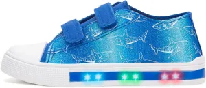 EUXTERPA Toddler Light Up Sneakers Kids Casual Canvas Shoes with Adjustable Strap for Girls Boys