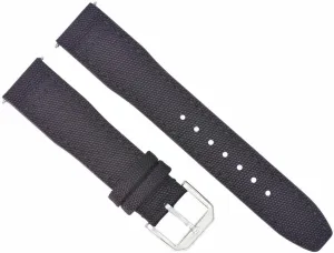 Ewatchparts 20mm Canvas Leather Watch Band Strap Compatible With IWC Pilot Top Gun Portuguese Black
