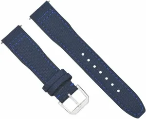 Ewatchparts 21mm Canvas Leather Watch Band Strap Compatible With IWC Pilot Gun Portuguese IW377717 Blue