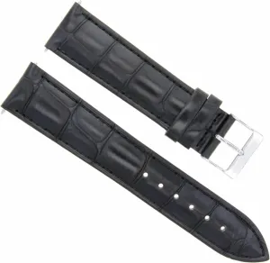 Ewatchparts 21mm Italian Leather Watch Band Strap Compatible With Longines Watch 21/18mm Black