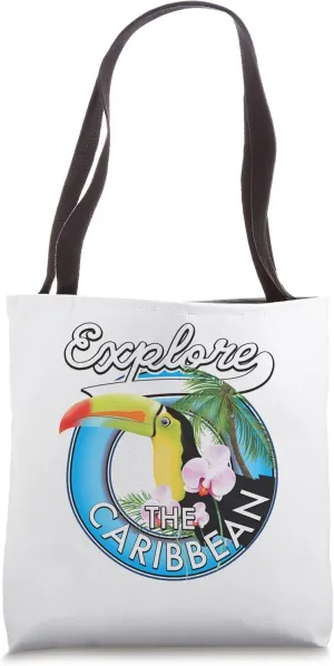 Explore the Caribbean travel patch Tote Bag