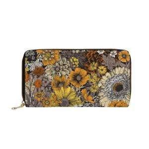 Fall Flowers Zip-Around Wallet